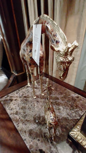 Maitland-Smith Accessories Set/Two Polished Cast Brass Giraffes