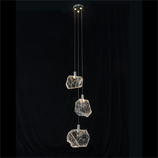 Moonlight Sonata: Selenite Pane Six-Light Droplight Chandelier