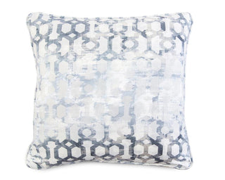 Decorative Throw Pillow with a Blue Geometric Pattern