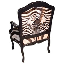Load image into Gallery viewer, Carved Victorian Chair- Zebra