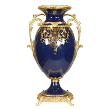 Load image into Gallery viewer, FRENCH CUT GLASS VASE BLUE