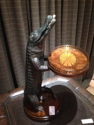 CAST RESIN ALLIGATOR OCCASIONAL TABLE