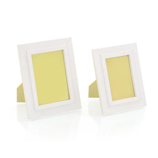 Set of Two Warm White Leather Photo Frames JRA-12059S2