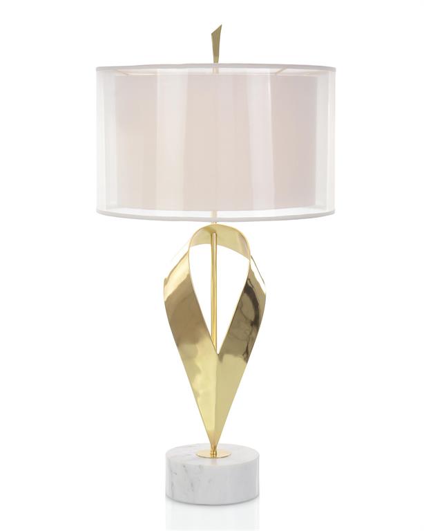 Sculpted Brass Table Lamp