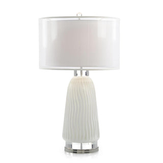 Waves in White Carved Glass Table Lamp JRL-10171