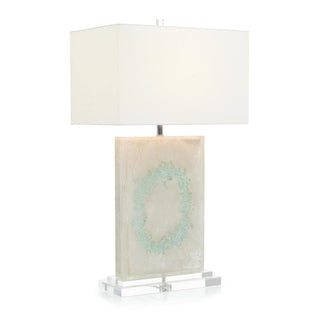 Turquoise quartz with silver leaf table lamp