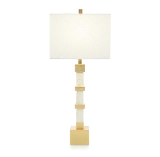 White Mica and Gold Buffet Lamp