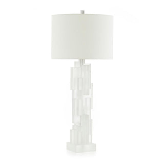 Stacked Panel Frosted Crystal Lamp