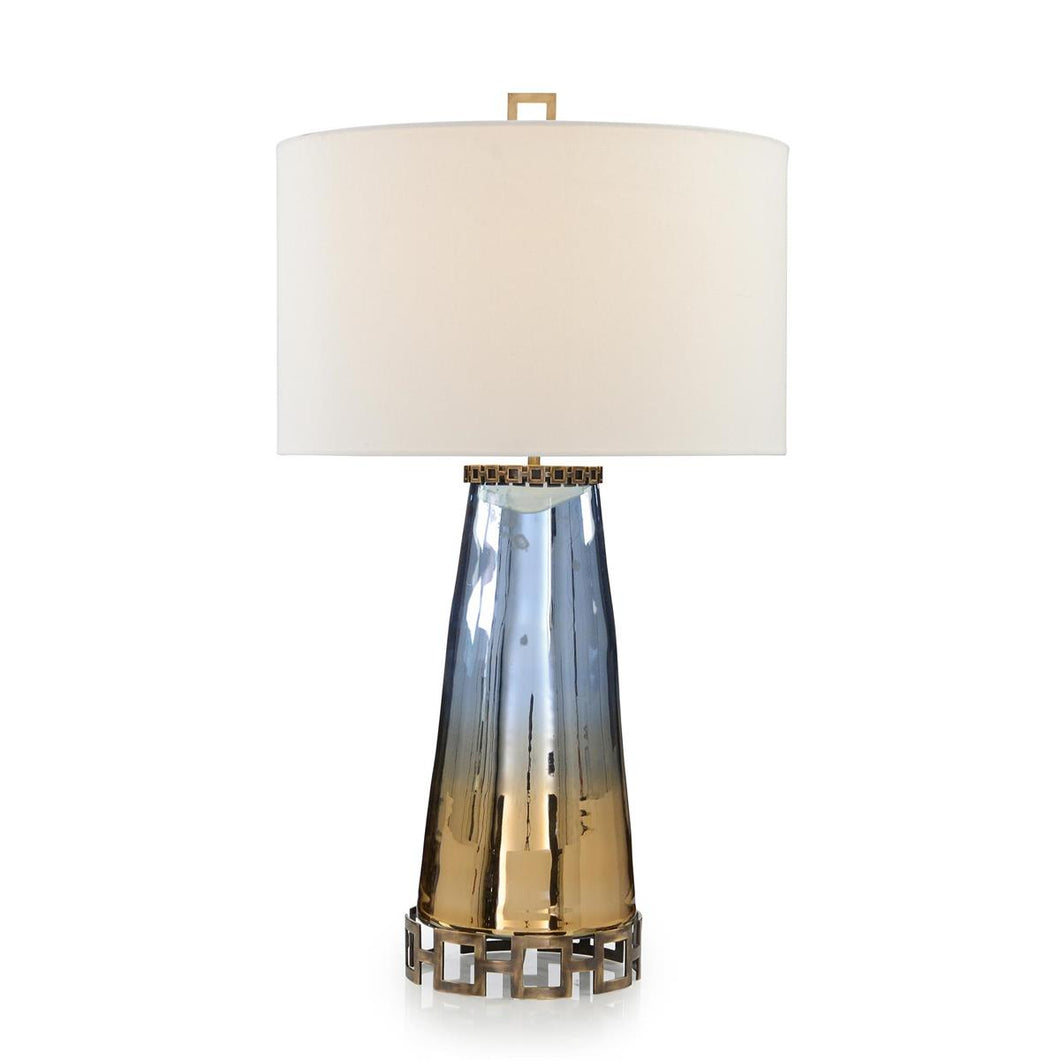 Sapphire Blue and Cognac Glass Table Lamp