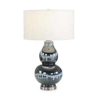 Navy Blue Rain Ceramic Table Lamp