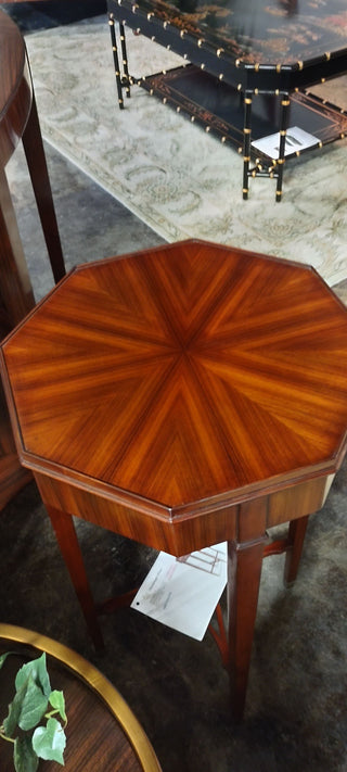 Scarborough House Crotch Mahogany Octagonal Occasional Table-SH07-012015M