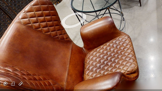Quilted Vintage Cigar Brown Wing Chair