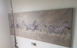 Oil Zebra Painting by Renald