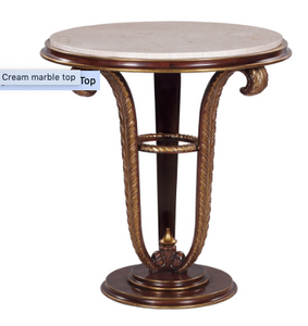 Side Table Plume, Cream Marble Top