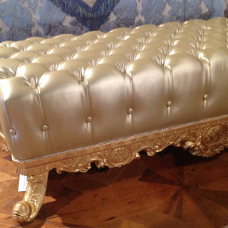 BENCH, UPHOLSTERED WITH SWAROVSKI BUTTONS