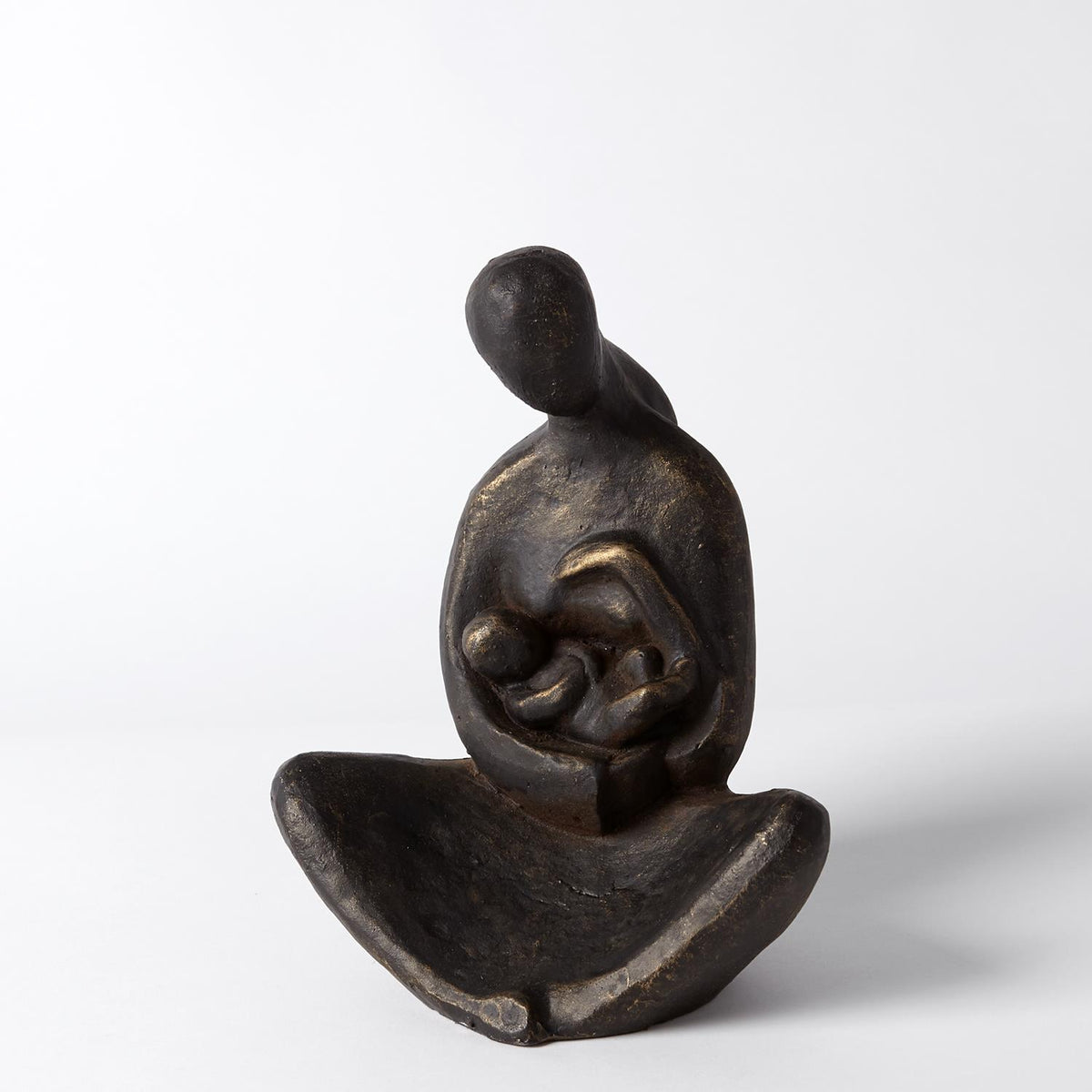 SEATED MOTHER WITH INFANT SCULPTUREBRONZE Fine Furniture Purchasing