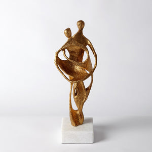 HUSBAND AND WIFE SCULPTURE-BRONZE