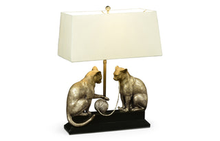 Antique Dark Bronze Cats & Yarn Lamp 495933-DBR