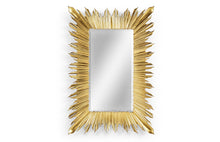 Load image into Gallery viewer, Gilded rectangular sunburst mirrorr
