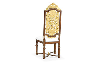 Jacobean style gilt walnut side chair 492491-WAL-DCOM
