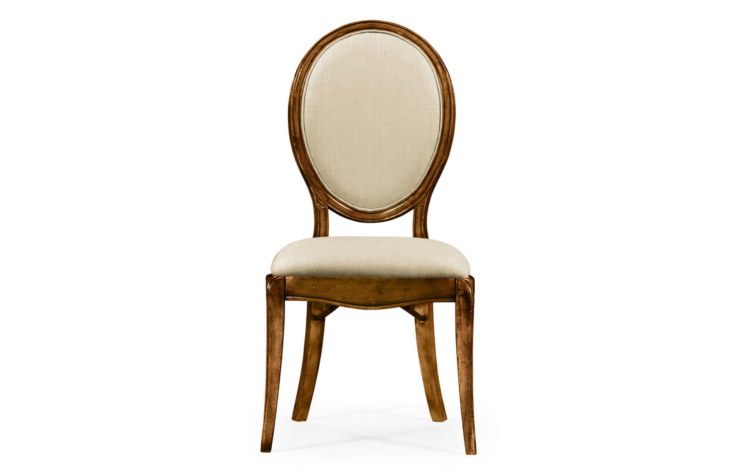 Spoon back upholstered dining chair (Side)