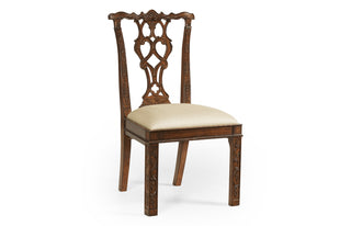 Chippendale Rococo Quatrefoil Side Chair -SC-MAH-F200
