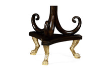 Load image into Gallery viewer, Square Charcoal &amp; Gilded End Table with Antique Mirror Top