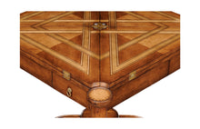 Load image into Gallery viewer, Walnut Leather Games Table with Geometric Inlays