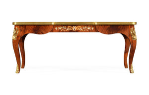 Mahogany Rectangular Coffee Table with Brass Details