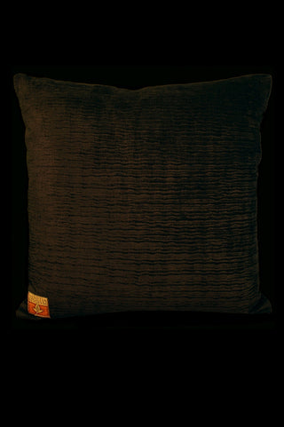 Barbarigo Black printed velvet square cushion