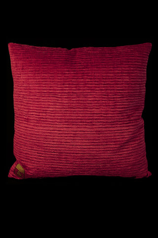 Barbarigo Carmine Red printed velvet square cushion