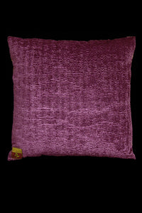 Barbarigo Dark Plum printed velvet square cushion