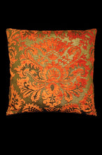 Load image into Gallery viewer, Barbarigo Orange printed velvet square cushion
