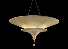 Load image into Gallery viewer, Icaro 2 tiers glass fibre ivory lamp