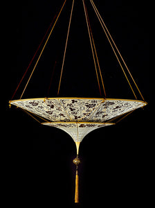 Scheherazade 2 tiers Floral silk lamp-086 SH-2-BG