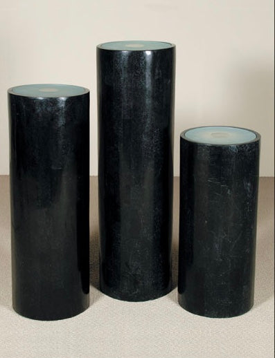 42'' High Round Pedestal - Lighted and Rotating Top, Black Stone ***Top Seller***
