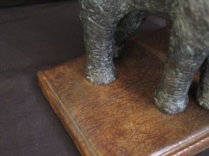 Maitland Smith VERDIGRIS BRASS ELEPHANT TABLE TOP CLOCK-8139-13