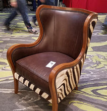Load image into Gallery viewer, Wing Back Wrap Chair in Zebra