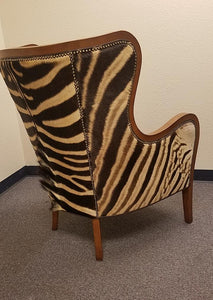 Wing Back Wrap Chair in Zebra