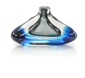 Handblown Sky Blue and Grey Glass Vase II JRA-13121