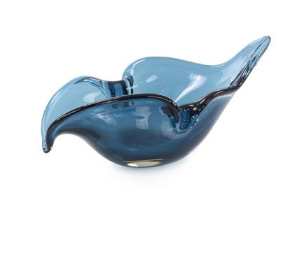 Handblown Abstract Sapphire Glass Bowl I JRA-13142