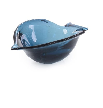 Handblown Abstract Sapphire Glass Bowl II JRA-13143