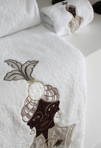 Moretto Collection Bath Towel- 2 embroidery-Med Size