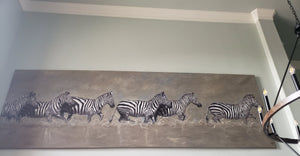 Oil Zebra Painting by Renald